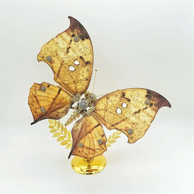 Steampunk Dead Leaf ผีเสื้อ 3D โลหะปริศนาชุดอาคารชุดสําหรับผู้ใหญ่เด็ก DIY Assembly ของเล่นของขวัญ