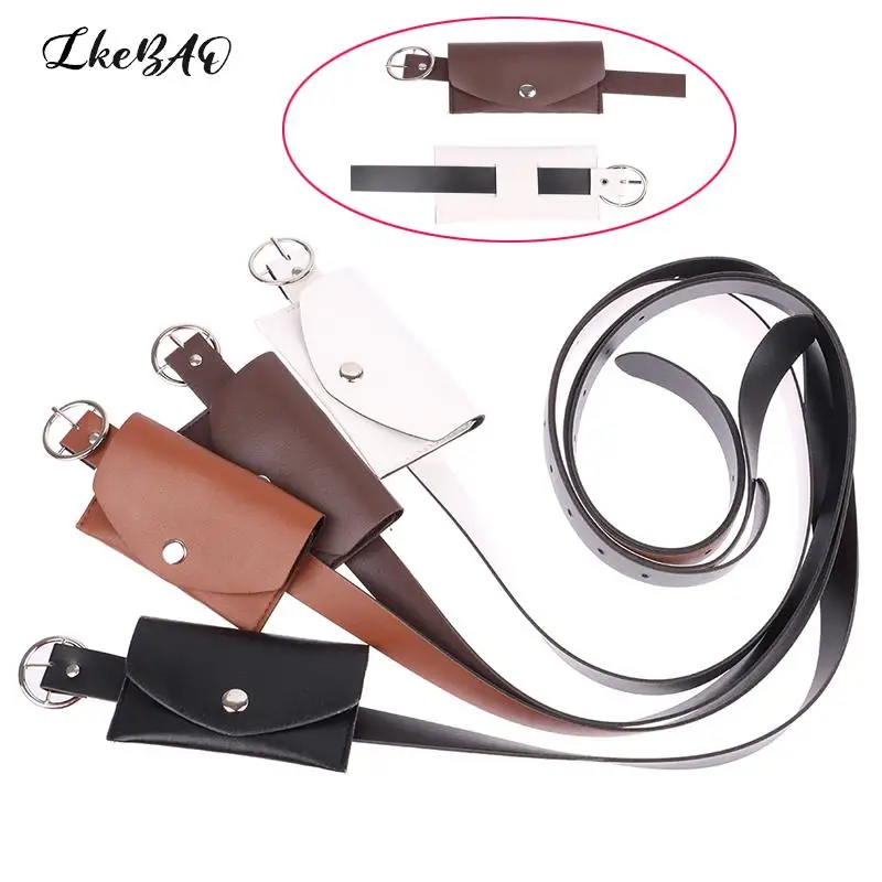 1PCS Metal Buckle Wallet Phone Pouch Adjustable PU Waist Pack 100CM Waist Belt Ladies Decorative Belts Salesperson Work Bag