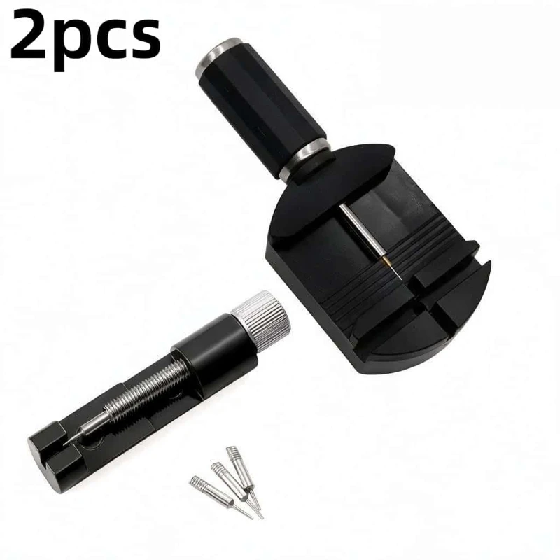2Pcs Watch Link Remover Tool Set With Extra Pins Watch Band Strap Extractor Kit For Metal Watch Chain Resizing Watch Hand Tools