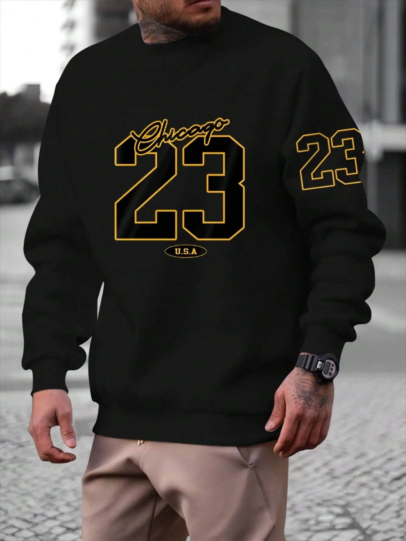

Autumn Men's Basic Round Neck Hoodie Top Men's Street Wear Casual Daily Long Sleeve Clothes Men's Comfortable Versatile Hoodie