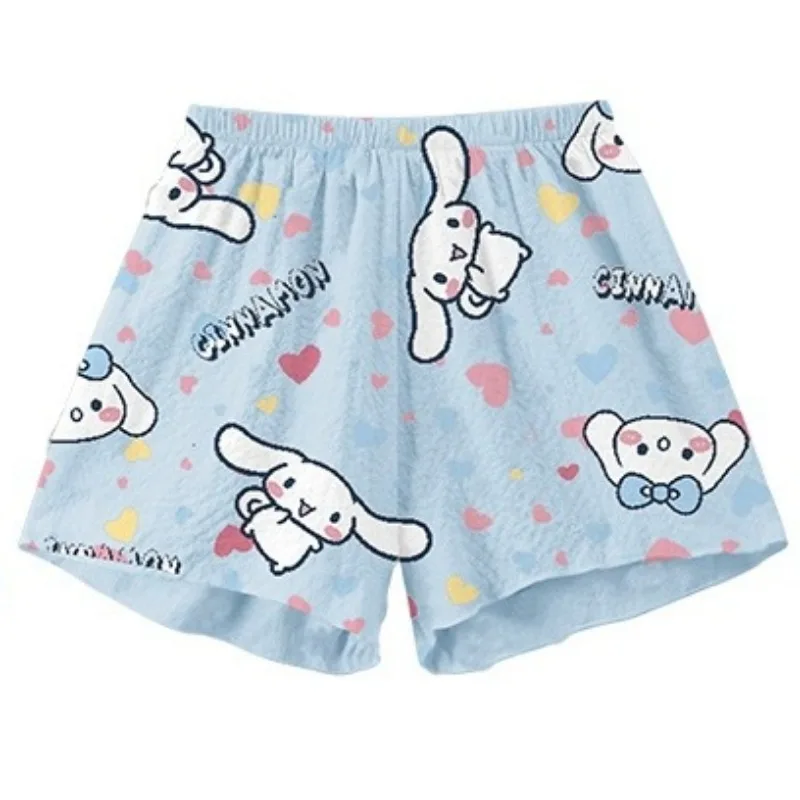 2024 New Sanrio My Melody Cinnamoroll Kuromi Girl Vest Sling Shorts Pajamas Suit Summer Loose Leisure Comfortable Loungewear Set