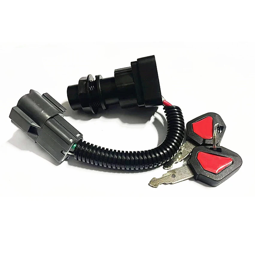 For Kubota ignition start switch for U15 U30 KX155 KX163 engine start switch with key to connect short power cord