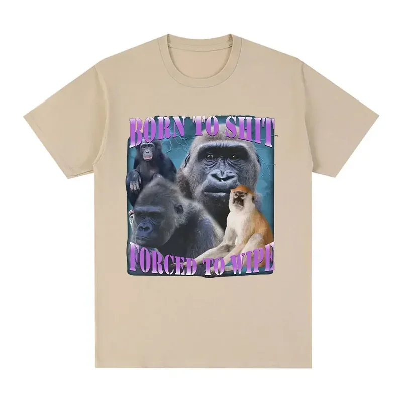 

Модная футболка с изображением аниме, рожденного до дерьма, вынужденная вытирать, Высококачественная футболка с коротким рукавом для мужчин и женщин, Повседневная футболка большого размера