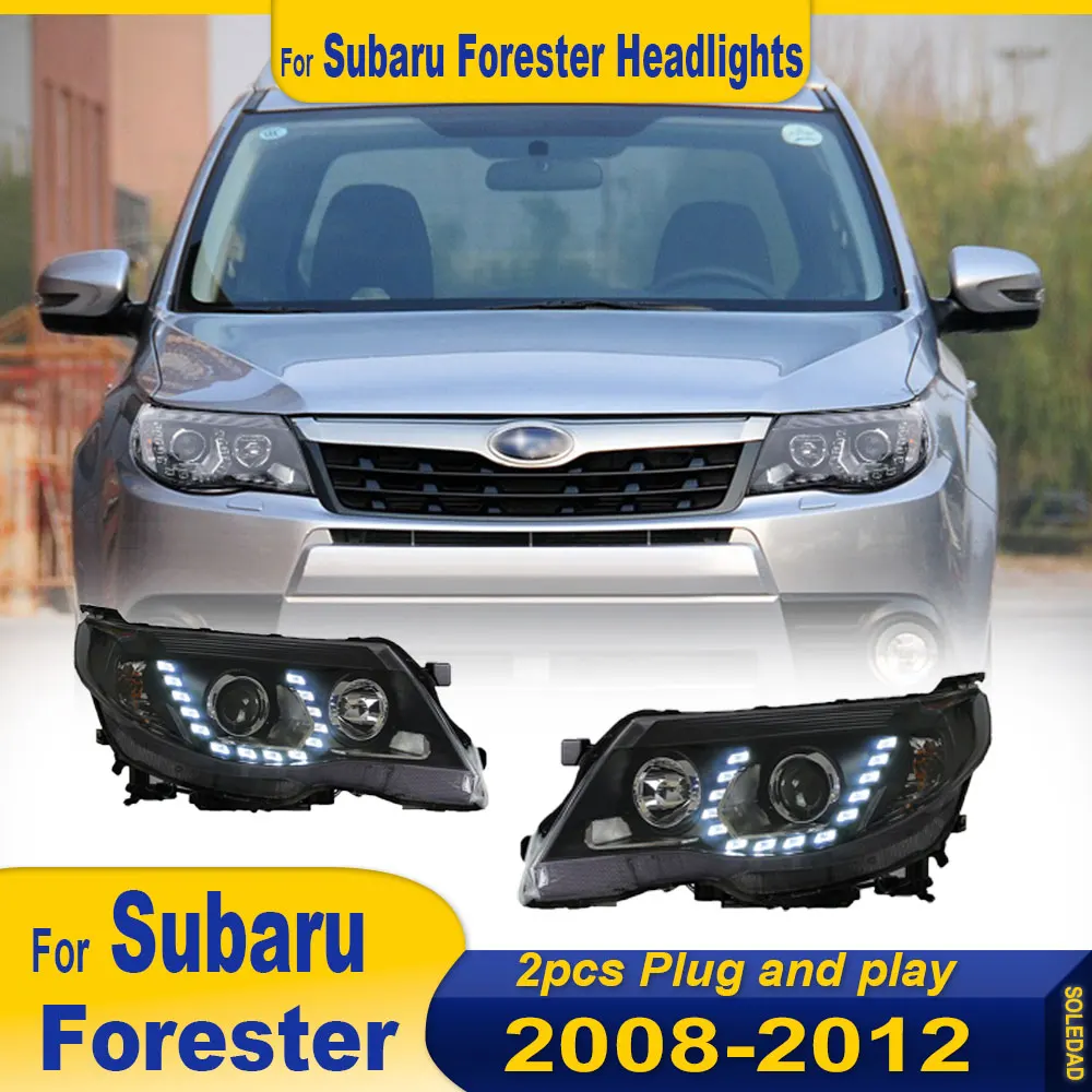 Car Headlights For SUBARU Forester 2008 2009 2010-2012 LED Head lamp Assembly Upgrade High Configure Projector Lens Accessories