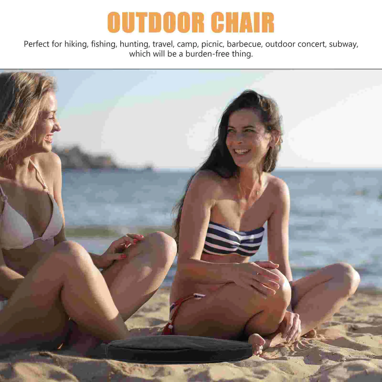 Seat Cushion Portable Chair Retractable Stool Round Cushions Outdoor Camping Collapsible Beach Supply Folding Telescopic Sofa