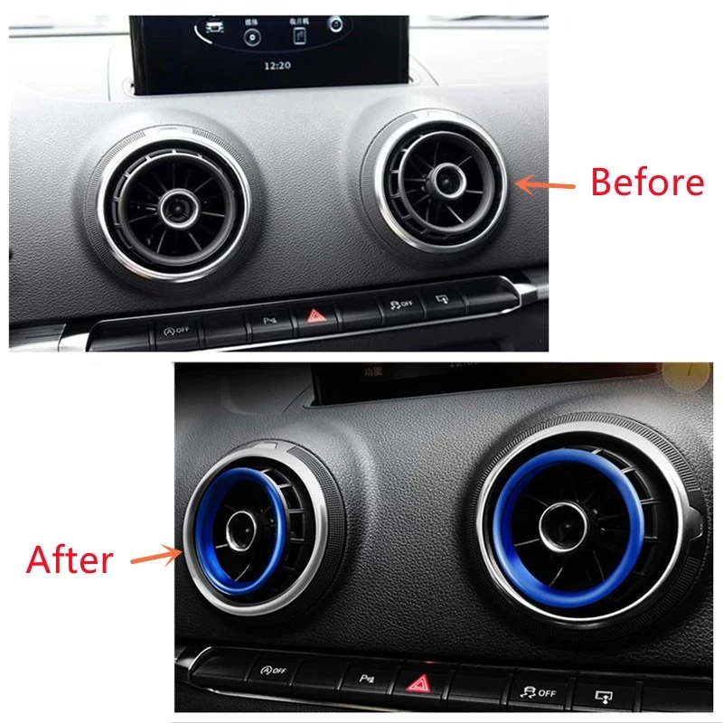아우디 A1 S1 8X 2010-2018 스포츠 S-Tronic Sportback Ego 자동차 공기 배출구 장식 링 Sline Quattro AC 벤트 트림 커버