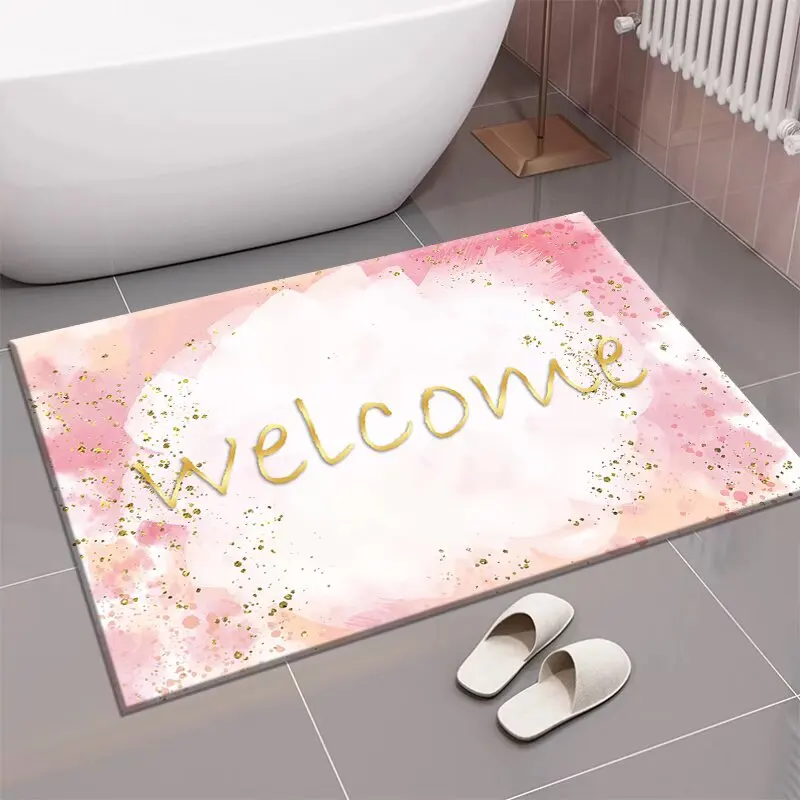 دياتوم الطين التجفيف السريع لينة الكلمة حصيرة الحمام الحمام باب الحمام امتصاص الماء عدم الانزلاق القدم حصيرة الحمام السجاد الصغير #2