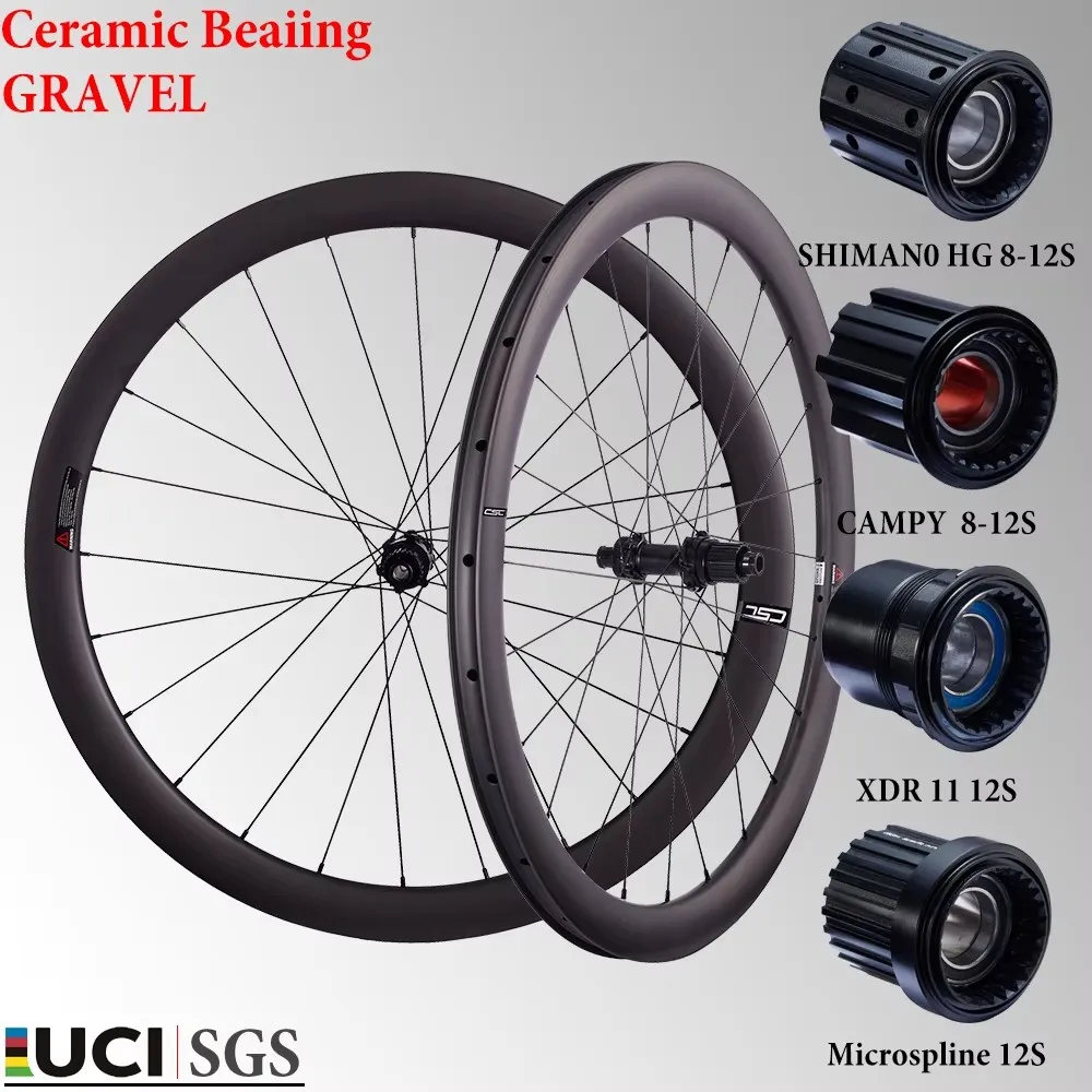 CSC GRAVEL الكربون العجلات 36T 54T اسئلة مكبح قرصي Cyclocross الجبلية 700C عجلات مركز قفل SHIMAN0 XDR كامبي Microspline 12S #1