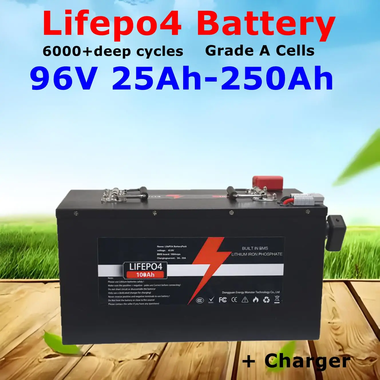 

BMS 32S 96V 50Ah 70Ah 100Ah 120Ah 150Ah 200Ah 250Ah Lifepo4 Аккумулятор для экскурсионного автомобиля 5KW Van AGV Golf Cart Tour Bus
