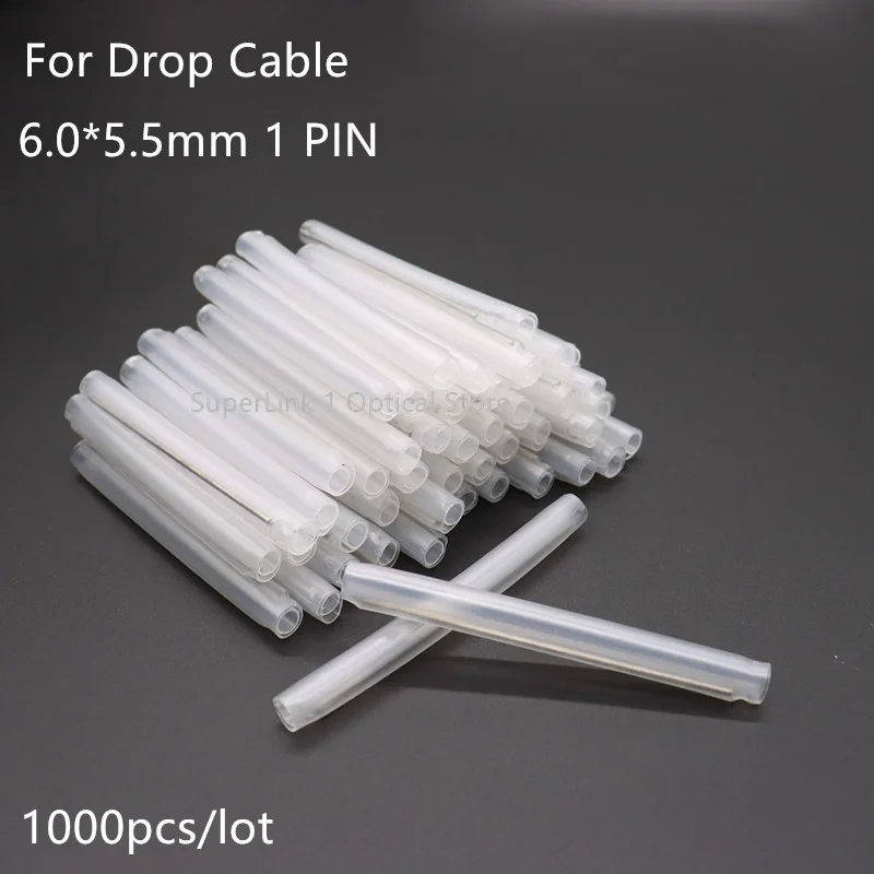 500/1000pcs  Fiber optic tube 6.0*5.5mm 1 PIN Fiber Cable Protection Sleeves FTTH heat shrink splice protector for Drop Cable