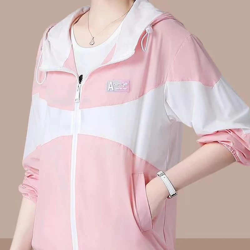 Office Lady Fashion Casual Blouses Loose Solid Color Patchwork Zipper Pockets Long Sleeve Hooded Spring Summer Women's Clothing