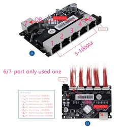 OEM PBC 8 Port Gigabit Ethernet Switch 8 Port met 8 pin way header 10/100/1000 m hub 8way power pin Pcb board OEM schroef gat