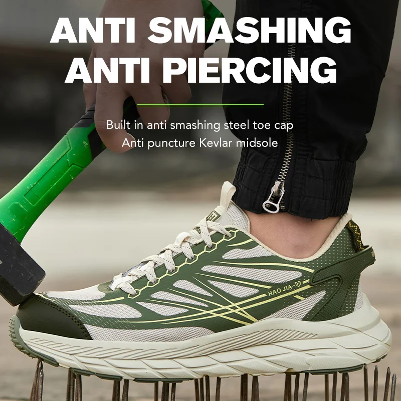 Fashion Work Sneakers Steel toe shoes Safety Boots Protection Shoes Puncture-Proof Indestructible shoes lightweight comfort