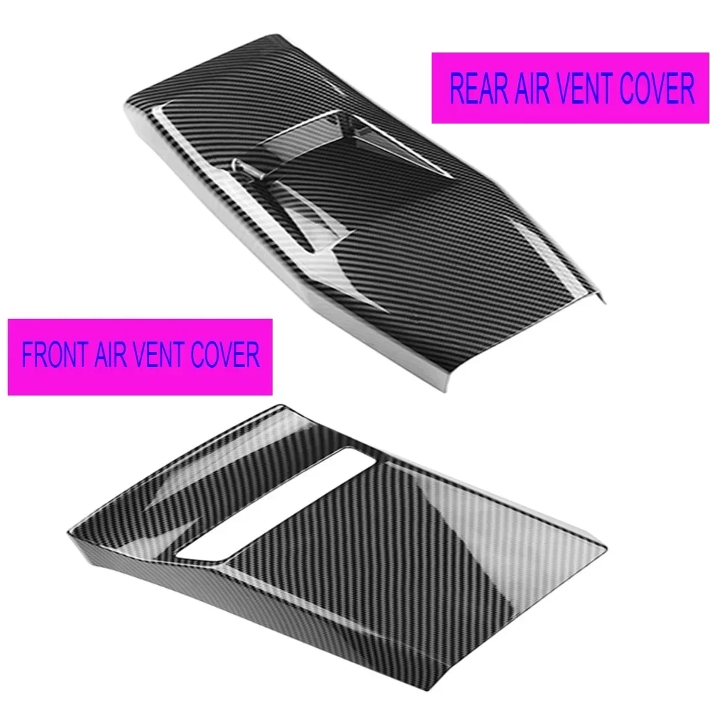 For Kia EV6 GT 2022 2023 Car Carbon Fiber Front Rear Air Condition Vent Outlet Frame Anti-Kick Panel Cover Trim