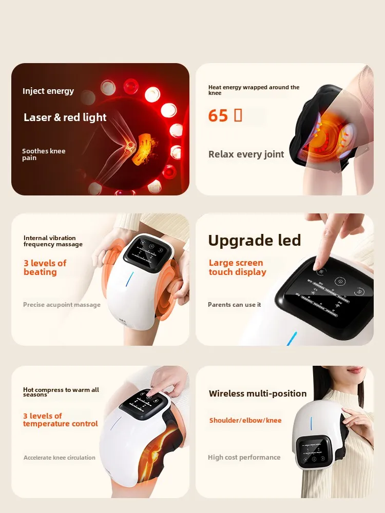 Electric Heated Wormwood Knee Massager Hot Compress Knee Support Pad Leg Warm Care