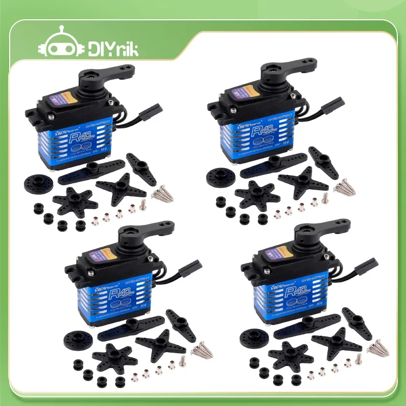 4X 40KG Digital RC Servo High Torque 180/270/357/360 Continuous Rotation Robot Servos Motor for 1:8 1:10 TRX6 Scx10 RC Crawler