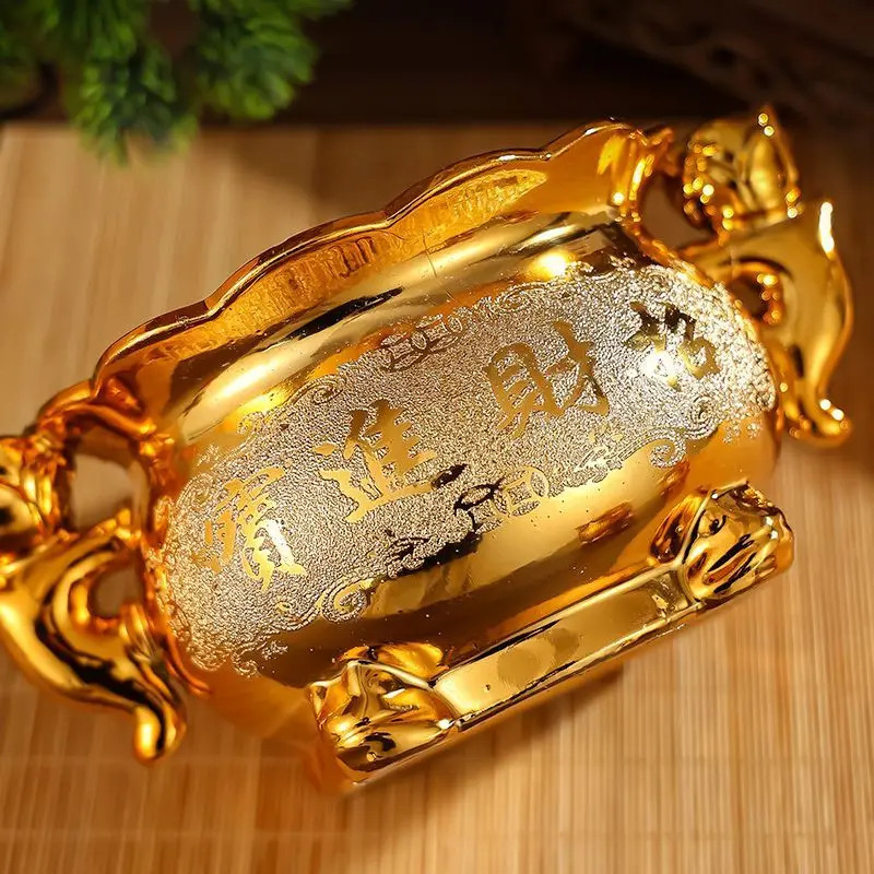 Ceramic Incense Burner With Candlestick Holder,Luxury Golden Temple Buddha Hall Worship Home Decorations 4 5 6 7 Inch