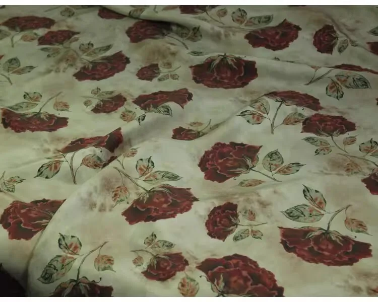 

1 ярд зеленый фон большой цветок медная амиачная проволока печатная ткань для шитья одежды халат классическая рубашка плащ ткань