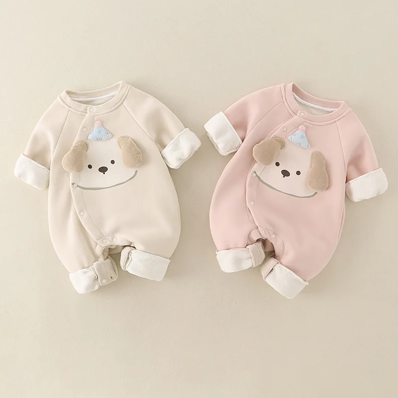 UNITIM أطفال طفل الفتيات السروال القصير ربيع الخريف الكلب المطبوعة طفل الفتيات حللا وزرة جولة الرقبة الوليد الفتيان داخلية