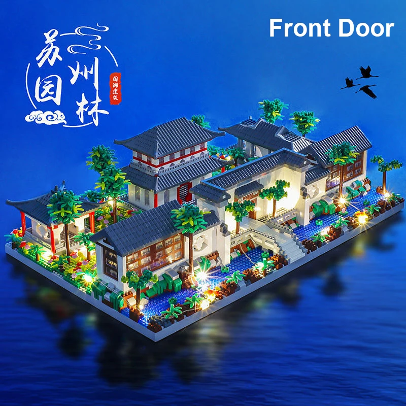 9234pcs Stad Street View China Suzhou Tuin Model Bouwstenen Traditionele Architectuur Micro Blok Bakstenen Volwassen Collectie