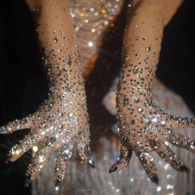 luxurious-stretch-rhinestone-women's-gloves-wedding-party-sparkling-long-mesh-see-through-gloves-singer-stage-dance-accessories