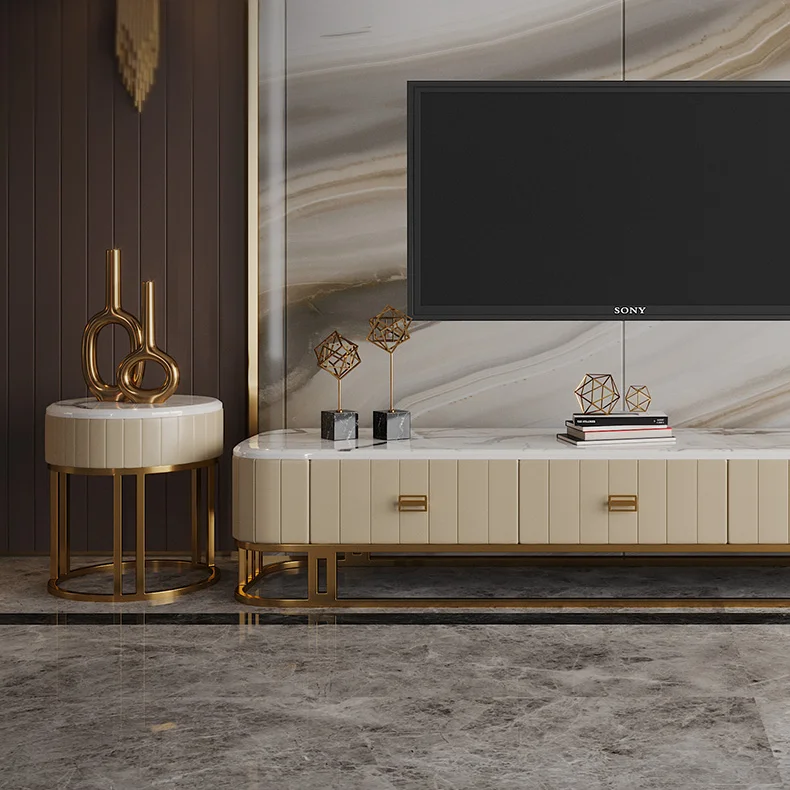 #Post Modern Luxury Metal TV Cabinet Living Room Furniture Minimalist Design Storable TV Console Stand for Bedroom Hospital Use