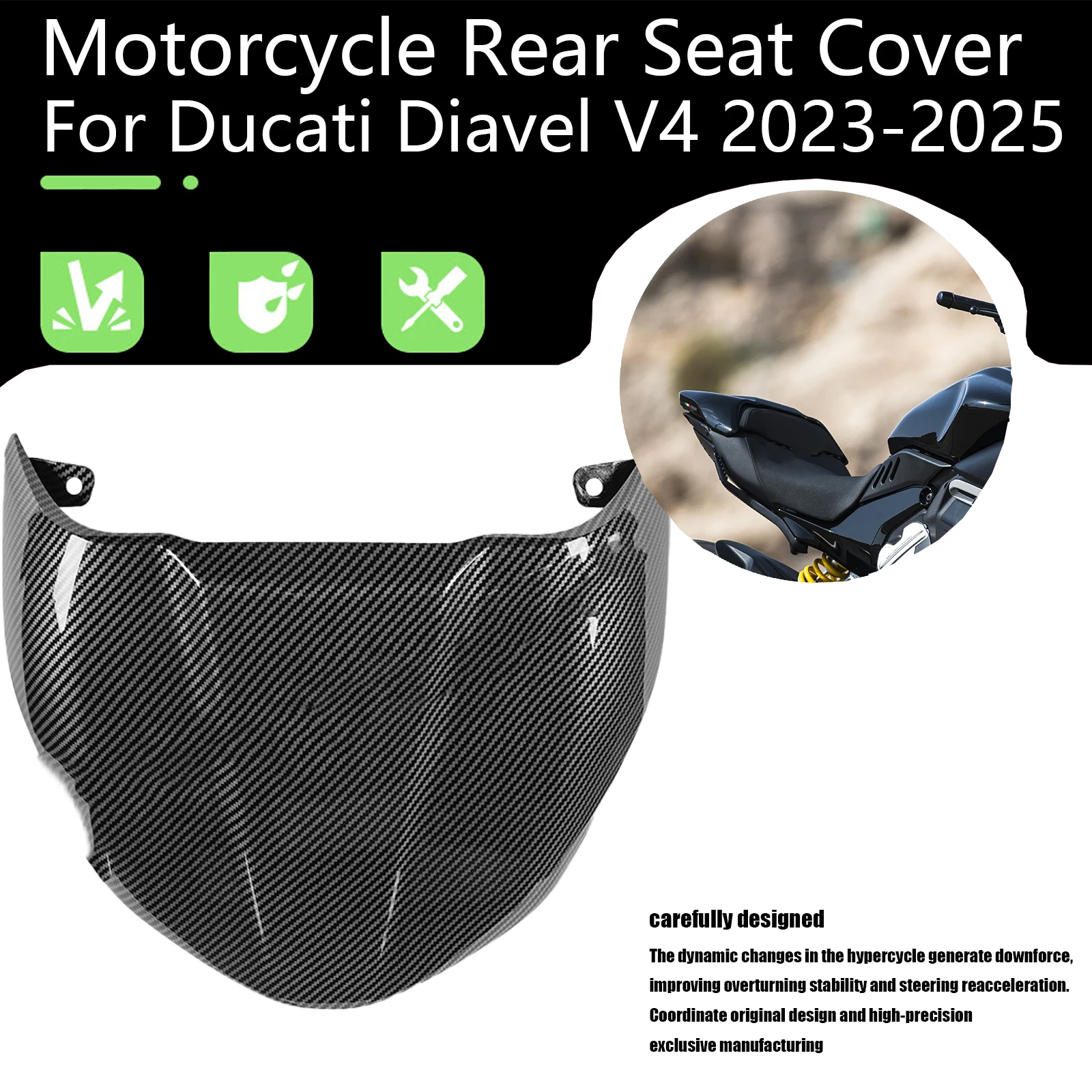 Motorcycle Accessories For Ducati Diavel V4 2023-2025 Rear Seat Cover Cowl Rear Passenger Seat Fairing Cover