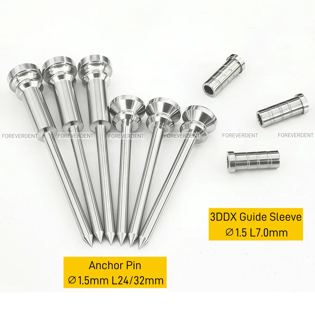 3DDX Guide Sleeves Dental Implant Slevees Anchor Pin Fixing Nail Guide Digital Jaw Drill Universal Slevees 3x1.5x5mm 24/32MM