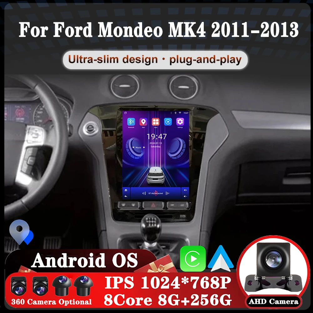 For Ford Mondeo MK4 2011-2013 Android 16 Auto Car Radio Navigation GPS Multimedia Video Player Tools BT DSP Carplay 4G WIFI