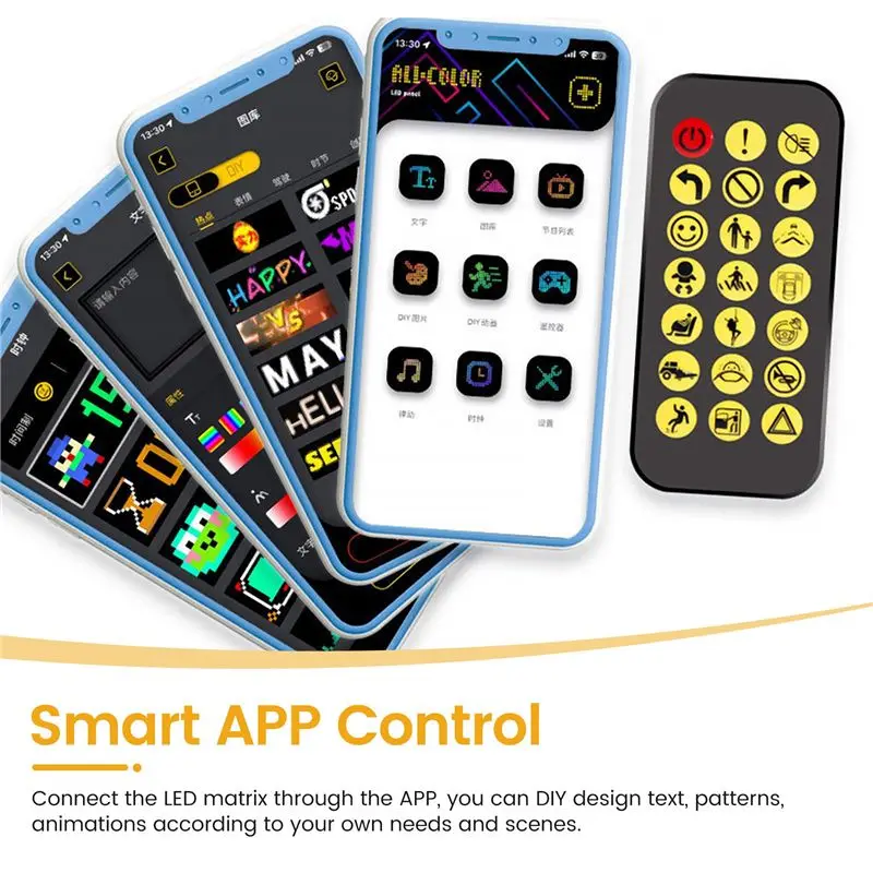 USB LED Car Truck Display Screen Remote BT App Control Multilingual Scrolling 16*64 Leds Matrix Pixel Panel-A79U