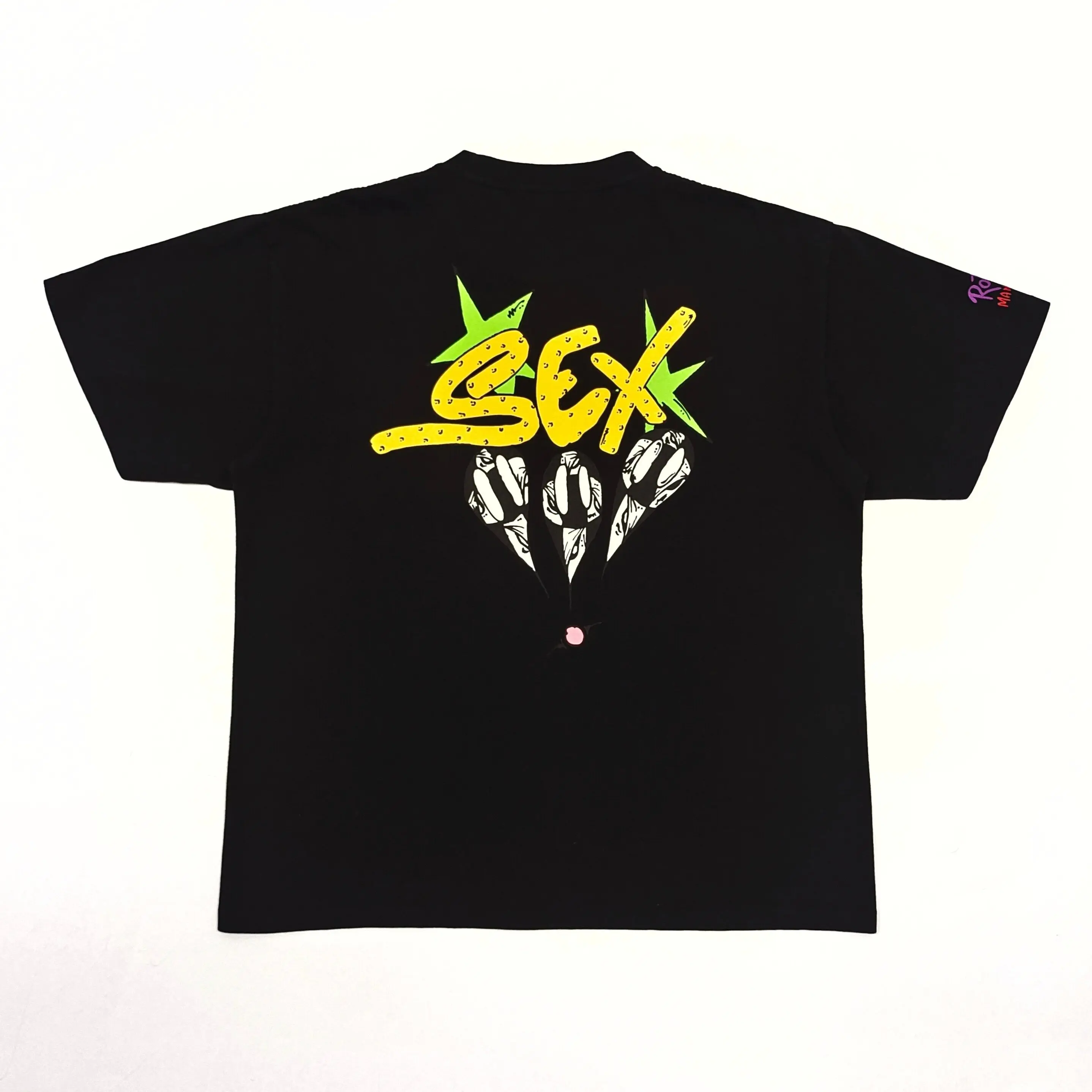 Matty Boy Anti Promo Yellow Green SEX Pocket Black Short Sleeve Tee