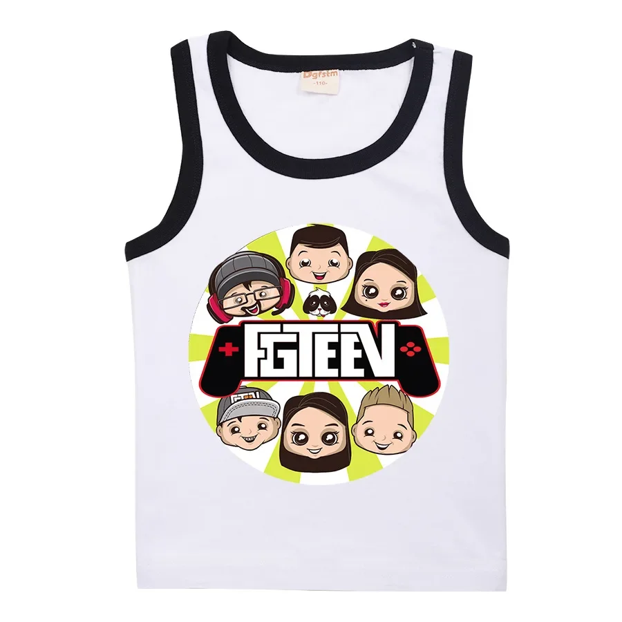 Youtube FGTeeV T Shirt Kids Summer Clothes Teenager Boys 100% Cotton T-shirts Toddler Girls Sleeveless Tops Children Casual Tees