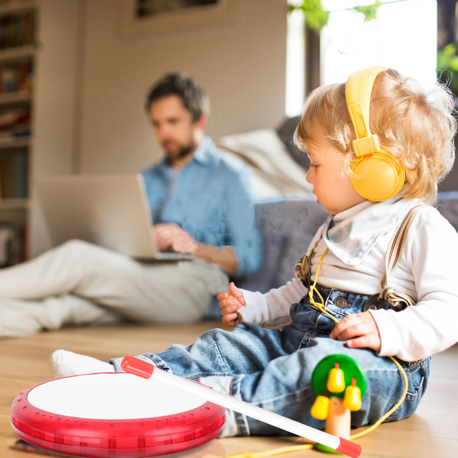 

Kids Musical Instruments Hand-beating Drum Toys Toddler Percussion Small for Children Red