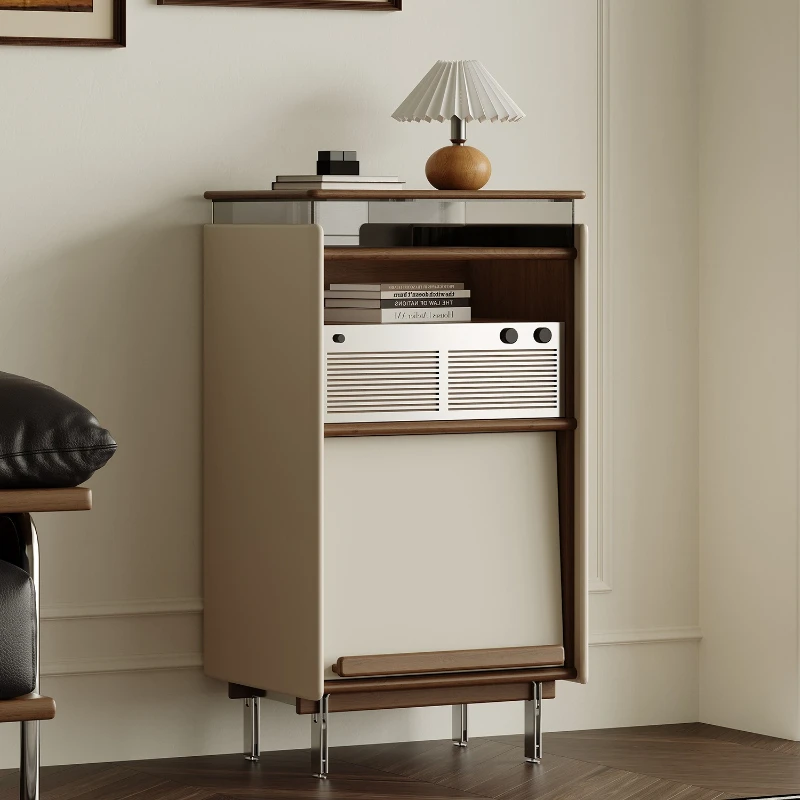 

French vintage chest of drawers, solid wood Bauhaus sofa, sideboard, cherry wood small apartment, living room storage, record ca