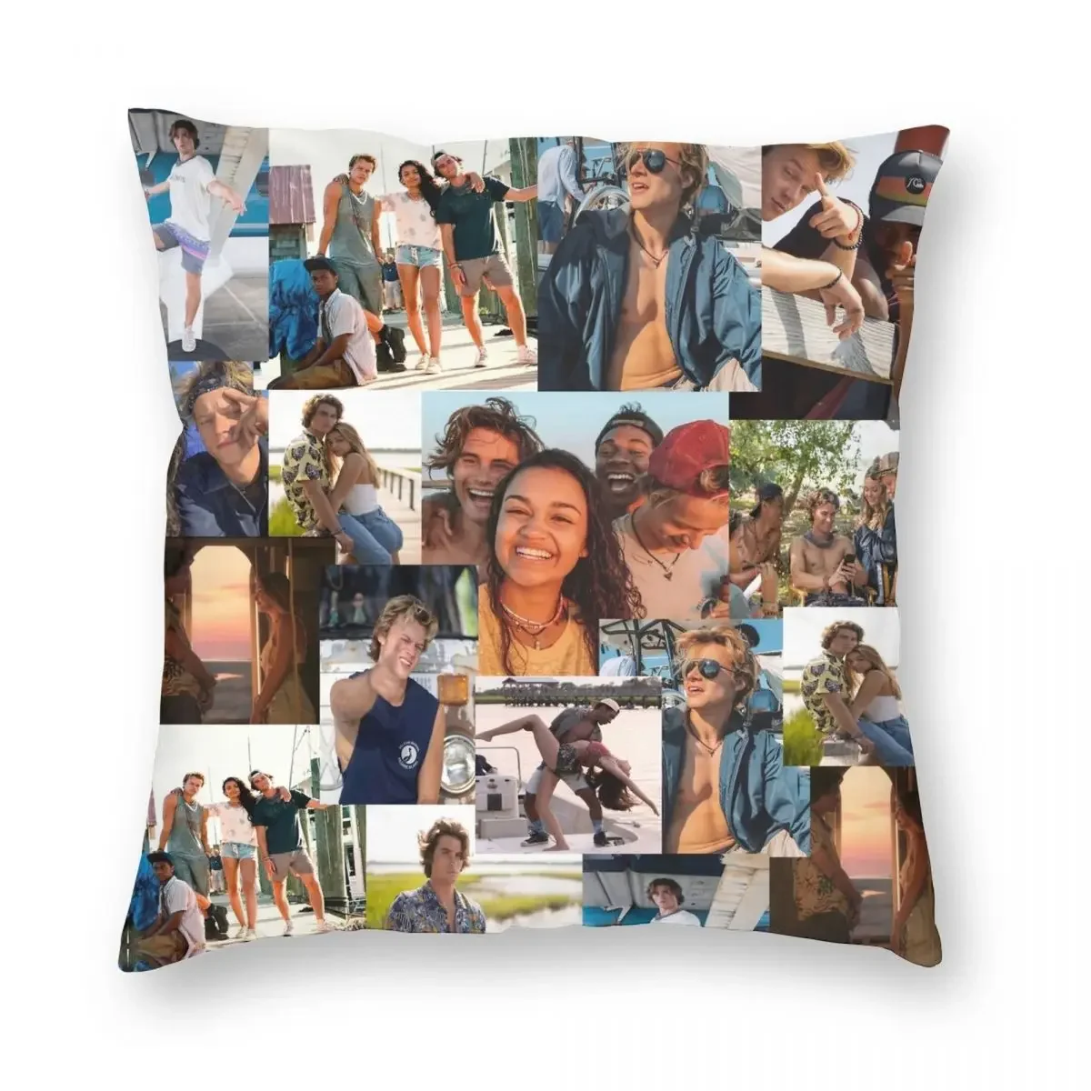 Outer Banks Collage Square Pillowcase Polyester Linen Velvet Creative Zip Decor Pillow Case Home Cushion Cover