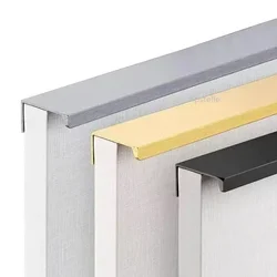 Aluminum Alloy Invisible Handles Black Kitchen Cabinets Pulls Furniture Wardrobe Door Knobs Black Cabinet Pulls