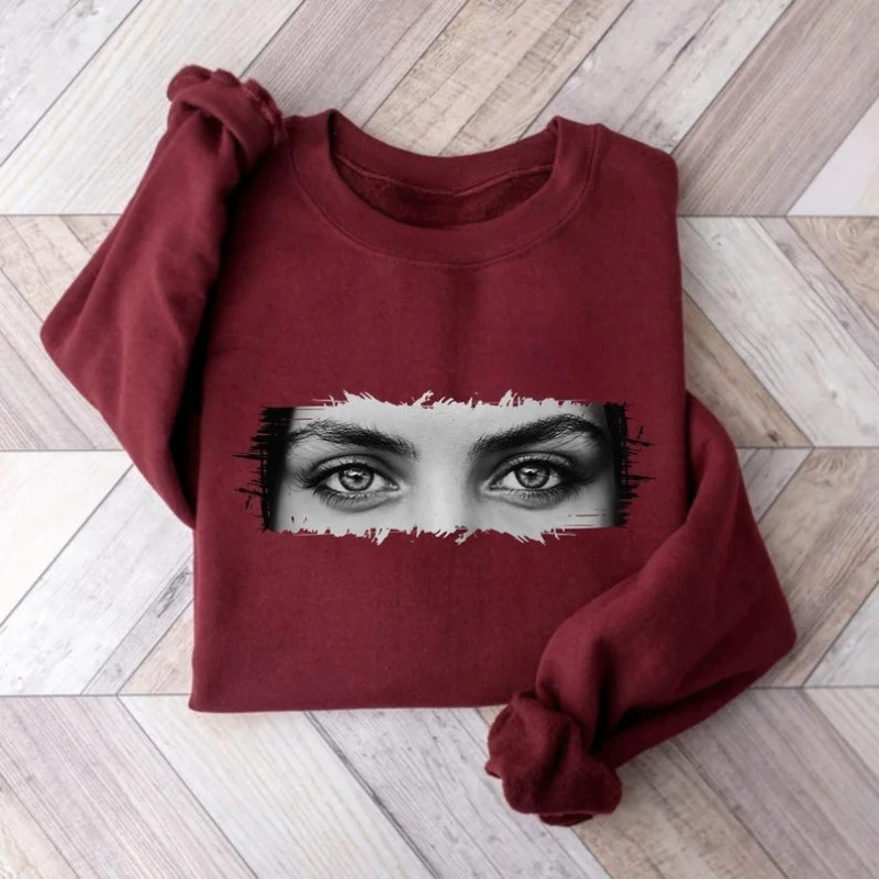 Custom Photo Human Eyes Personalized Girlfriend Boyfriend Gifts I'm with Unisex Eye Love You Matching Hoodies Valentine Gift