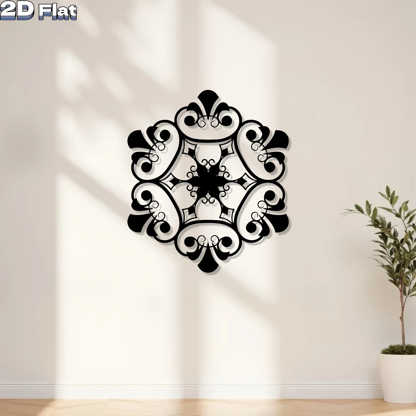 Metal Wall Art Modern Mandala Symmetrical Patterns Iron Rustic Hanging Elegant Sculpture for Living Room Garden Christmas Gift
