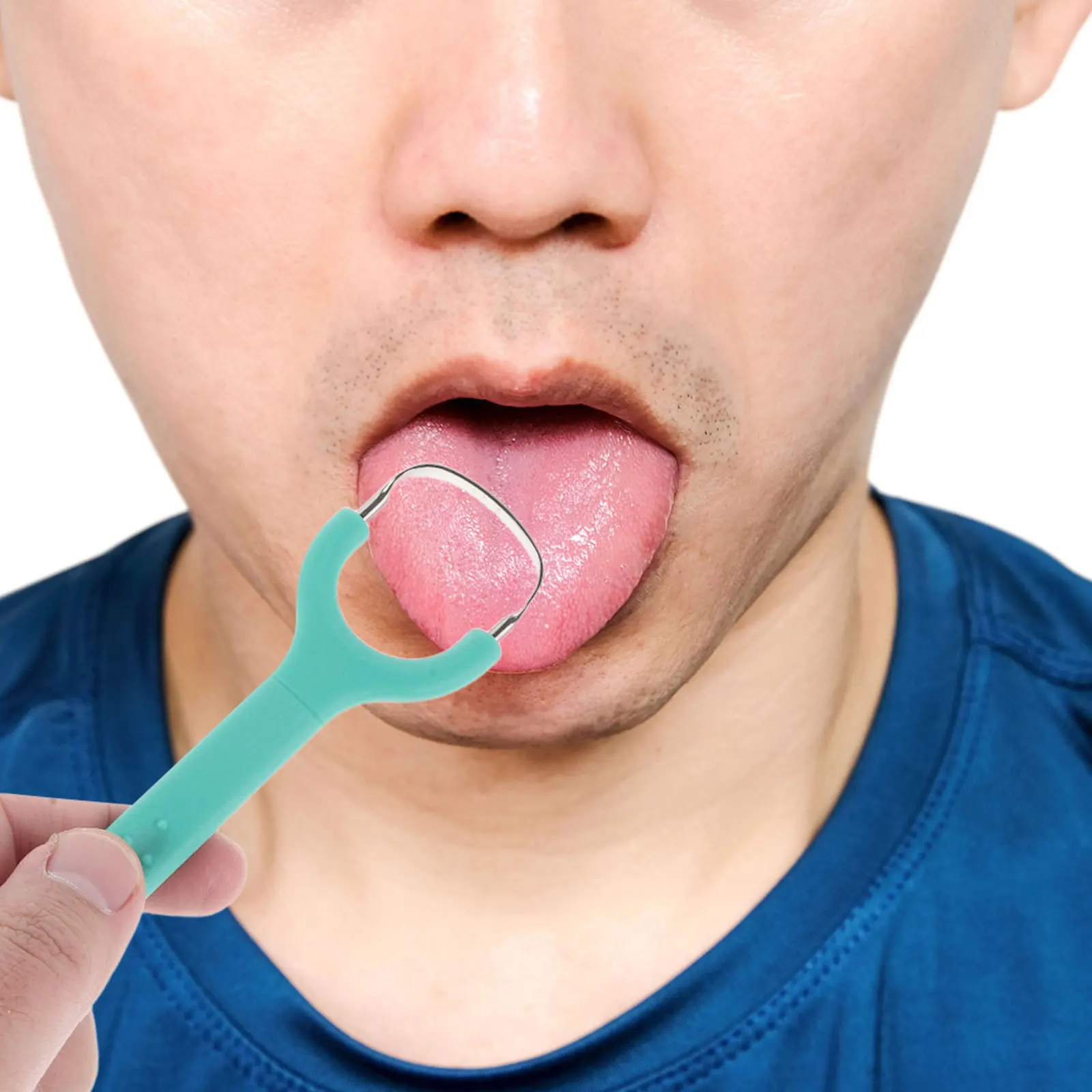 

4pcs Stainless Steel Tongue Scraper Pp Handle Ergonomic Design Portable Oral Care Tool Metal Tongue Coating Remover Travel