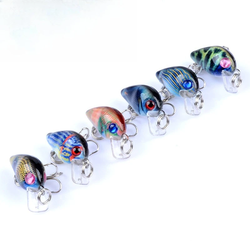

5pcs New Little Fat Fishing Carp Wobbler CrankBait Colorful Painted Mini Rock Chubby 3cm/1.5g Fake Bait Biomimetic Fish Bait