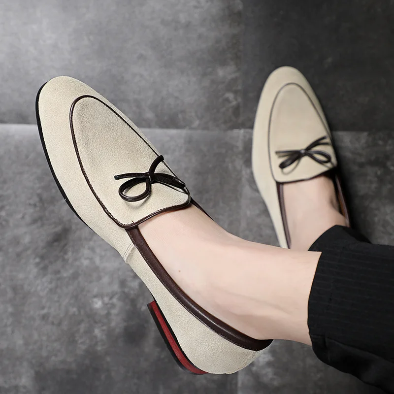 Elegant Shoes Men Classic Dress Loafers Men Brand Shoes Moda Italiana Suede Tassel Leather Shoes Formal Mocassim Masculino Couro