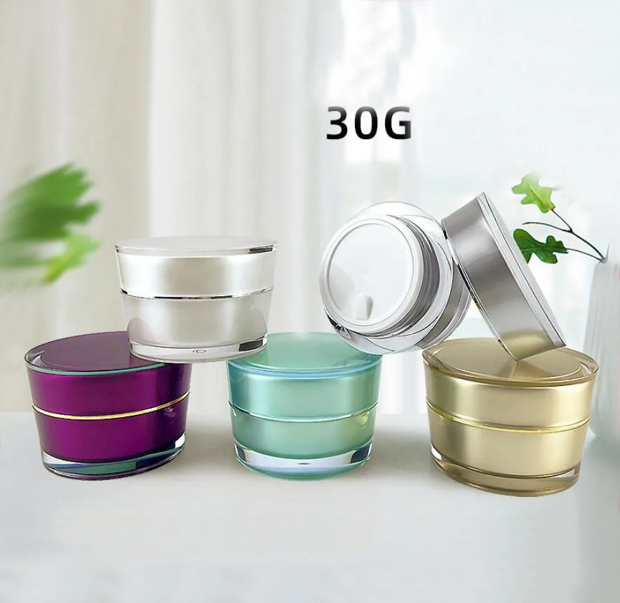 

30G acrylic plastic cone-shape cream jar pot tin essence/day night cream/gel/moisturizer serum whitening skin cosmetic packing