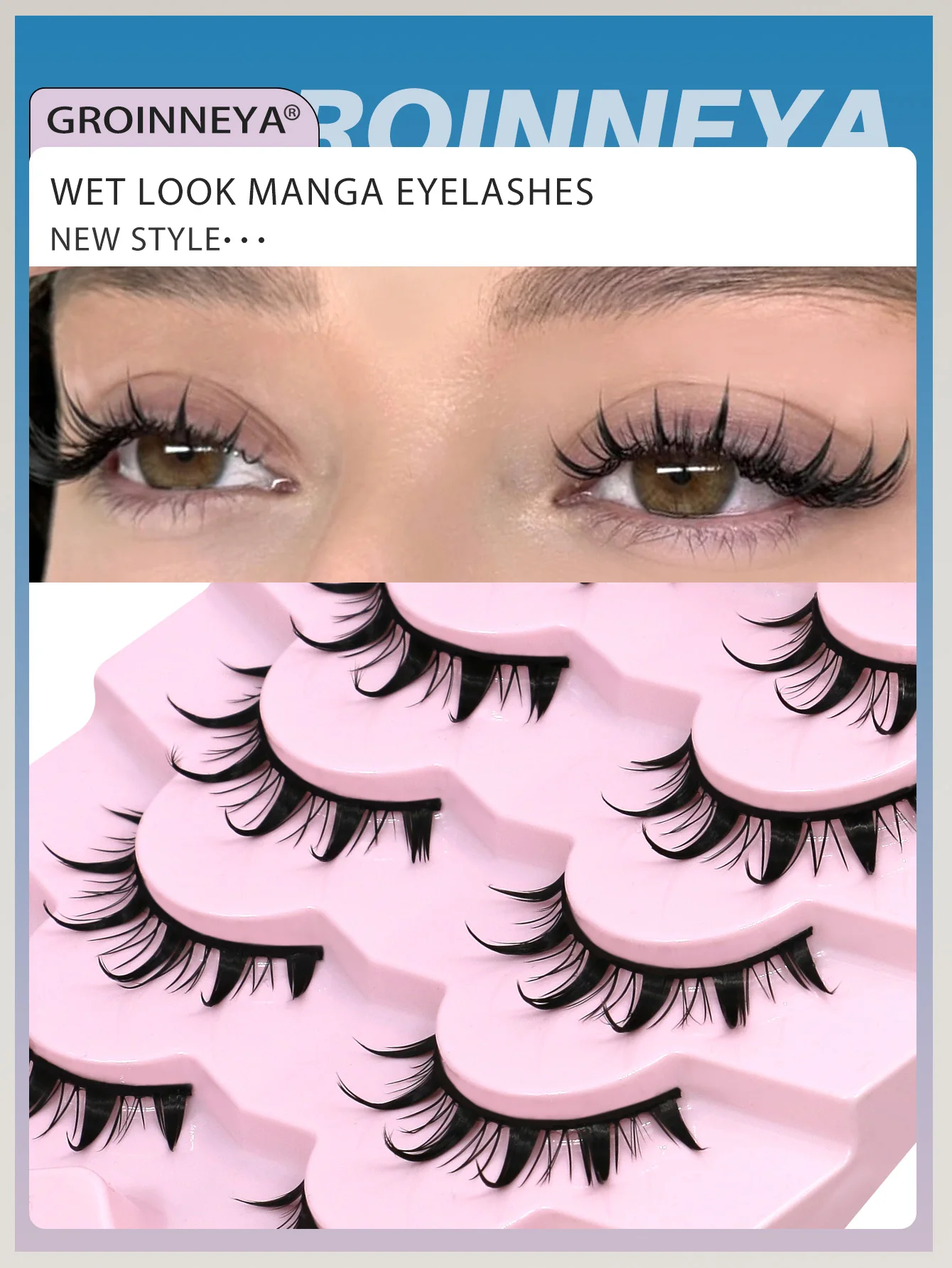 Veltrinay cílios postiços mangá cílios estilo japonês anime grosso cosplay cílios naturais espetados 3d finos falso vison cílios maquiagem