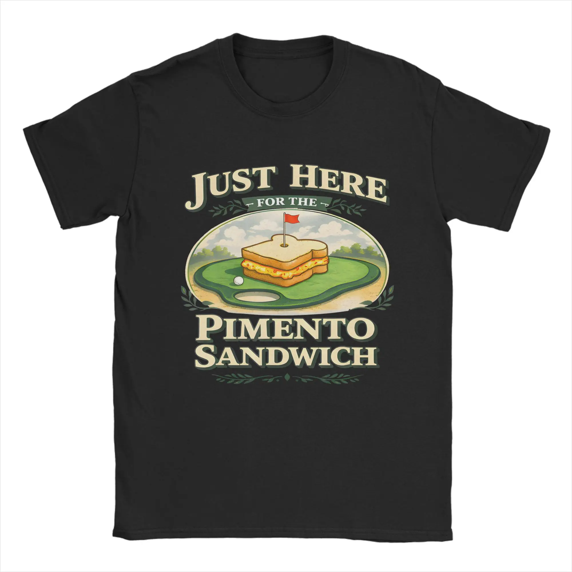 Just Here For The Pimento Cheese Sandwich Golf Humor Season T Shirt Summer  Vintage T-Shirts Pure Cotton Tee Shirt For Men Tees