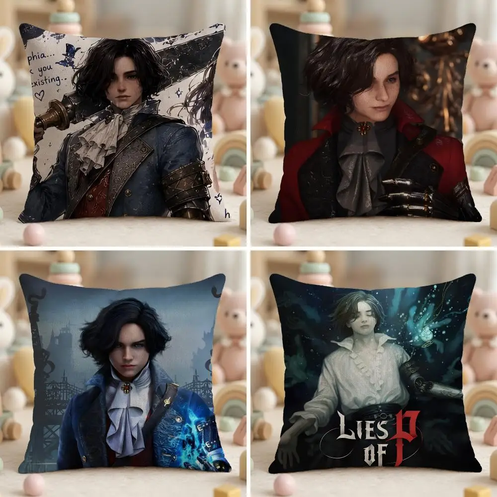 Popular Video Game L-Lies Of P Cushion Cover Wrinkle-Resistant Short Plush Pillow Case Breathable Machine-Washable