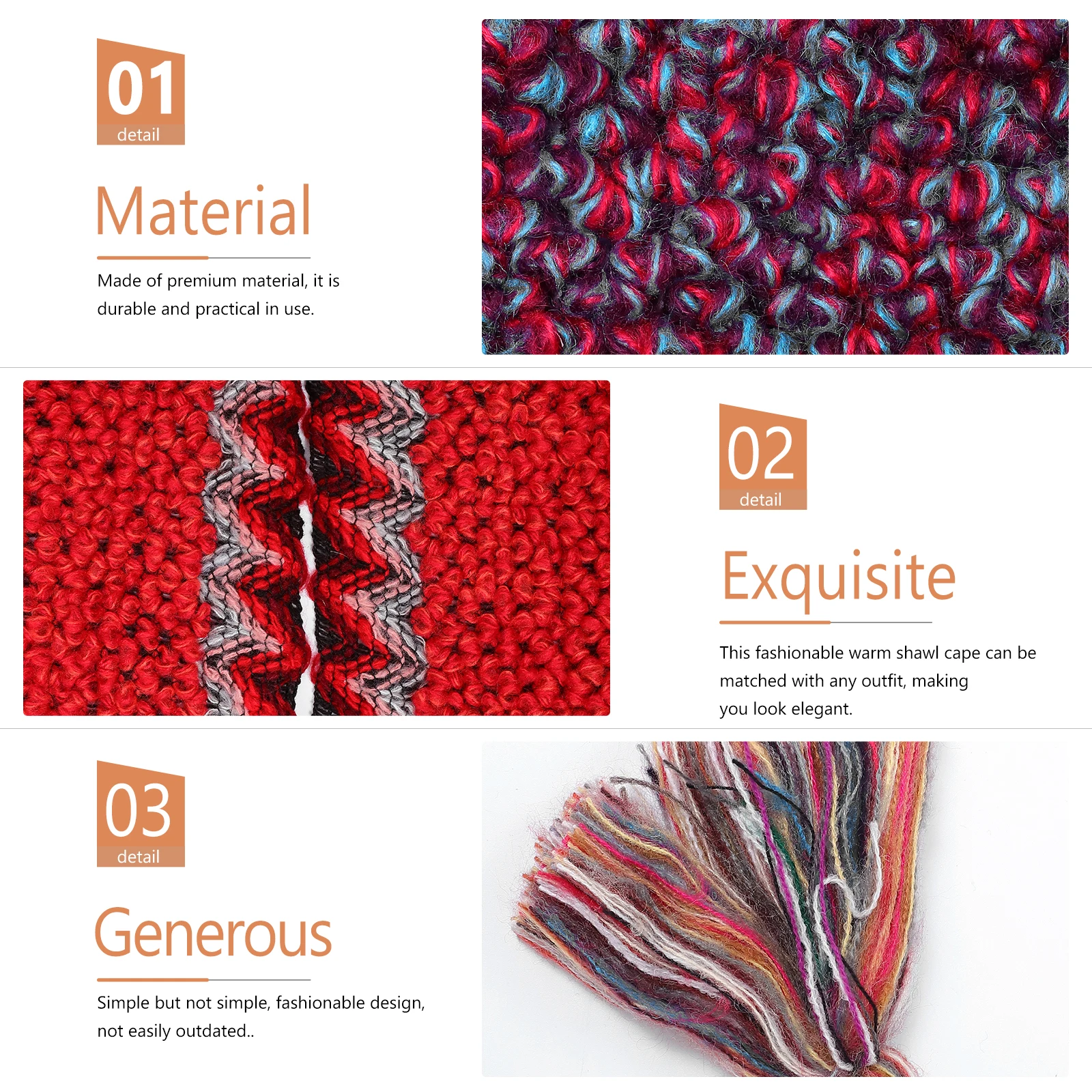 

1pcs Warm Shawl Cape For Women Ethnic Style Open Front Cardigan Winter Wrap Soft Shawls Wraps Cozy Evening Outfit Accessory