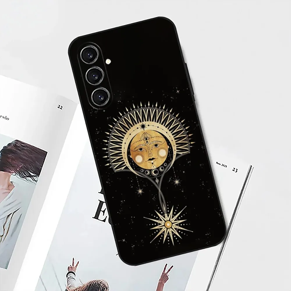 Suns Moons Clouds Astrological  Phone Case For Samsung Galaxy A13,21s,22,31,32,52,53,71,80,91 Black Soft Cover