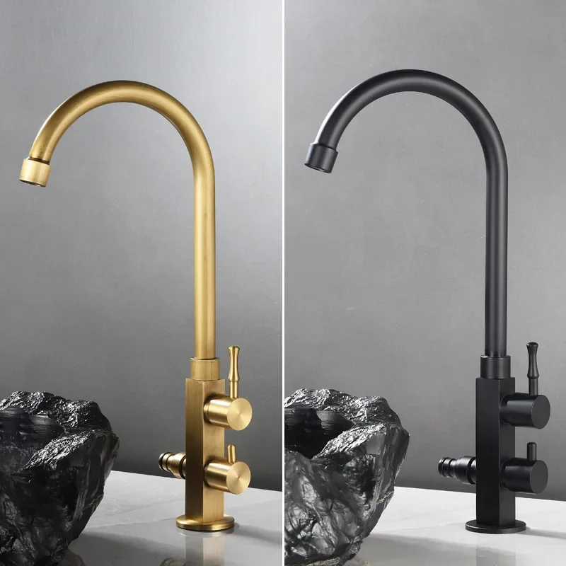 Antique Single Cold Water Kitchen Faucet European Outdoor Mop Pool Balcony Faucet Outdoor Pool Garden Black Faucet