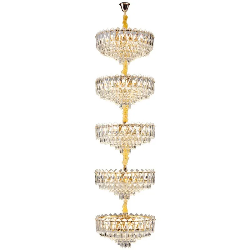 Stair light Duplex villa building middle floor living room chandelier