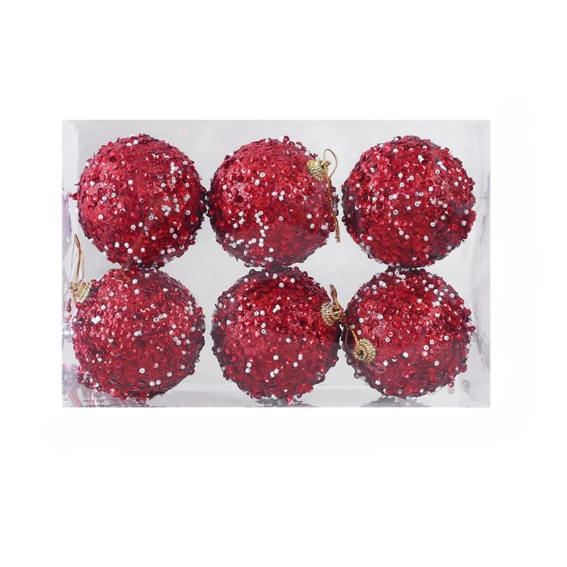 6pcs Set Red Christmas Decorations Tree Balls for Xmas Trees Party Holiday Decorations, Shatterproof Christmas Ball Ornaments.